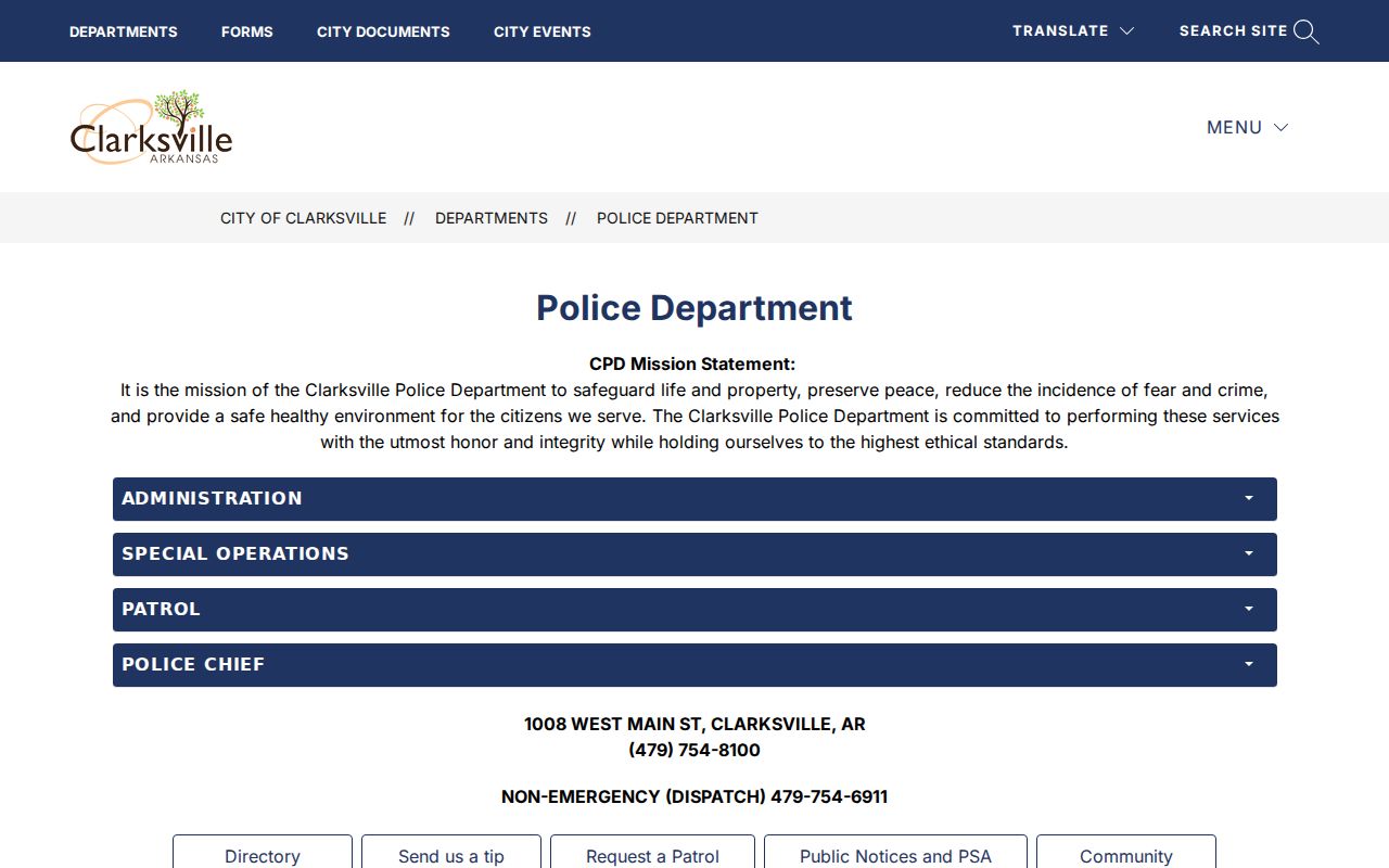 Clarksville warrant search police contact source
